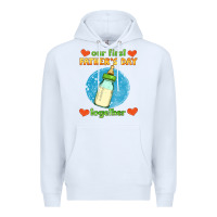 White our first father's day together and baby bottle Premium Hoodie - HRA Design Shop