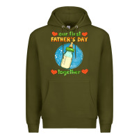 Army Green our first father's day together and baby bottle Premium Hoodie - HRA Design Shop