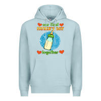 Blue Mist our first father's day together and baby bottle Premium Hoodie - HRA Design Shop