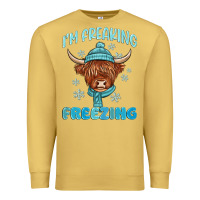 Antique Gold i'm freaking freezing Premium Sweatshirt - MaliasSmallBusiness