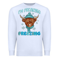 White i'm freaking freezing Premium Sweatshirt - MaliasSmallBusiness