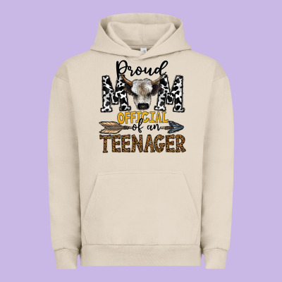 Proud Mom Official Of An Teenager Urban Hoodie Designed By Cowhidedigitalart