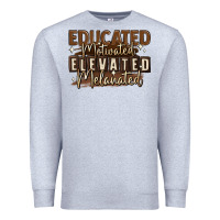Heather Grey educated motivated elevated melanated Premium Sweatshirt - MaliasSmallBusiness