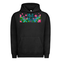 Pigment Black cactus and flowers mama libbey glass Urban Hoodie - HRA Design Shop