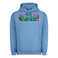 Pigment Pebble Blue cactus and flowers mama libbey glass Urban Hoodie - HRA Design Shop
