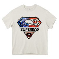 Cream American Super Dad Heavy Core Tee - LillyAllenDesigns