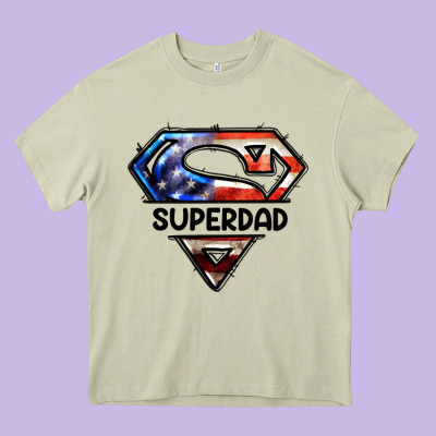 American Super Dad Heavy Core Tee Designed By Lillyallendesigns