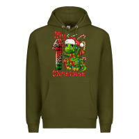 Army Green my first christmas dragon Premium Hoodie - FaDigitalArtStudio