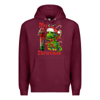 Burgundy my first christmas dragon Premium Hoodie - FaDigitalArtStudio