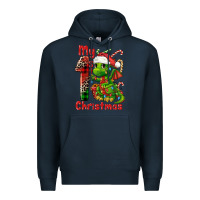 Navy my first christmas dragon Premium Hoodie - FaDigitalArtStudio