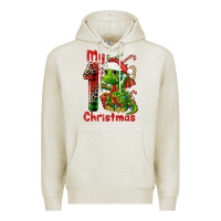 Oatmeal Heather my first christmas dragon Premium Hoodie - FaDigitalArtStudio
