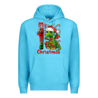 Ocean Blue my first christmas dragon Premium Hoodie - FaDigitalArtStudio