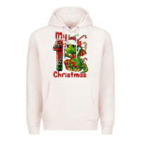 Pale Pink my first christmas dragon Premium Hoodie - FaDigitalArtStudio