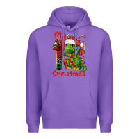 Purple my first christmas dragon Premium Hoodie - FaDigitalArtStudio