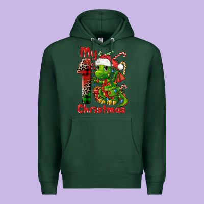 My First Christmas Dragon Premium Hoodie Designed By Fadigitalartstudio