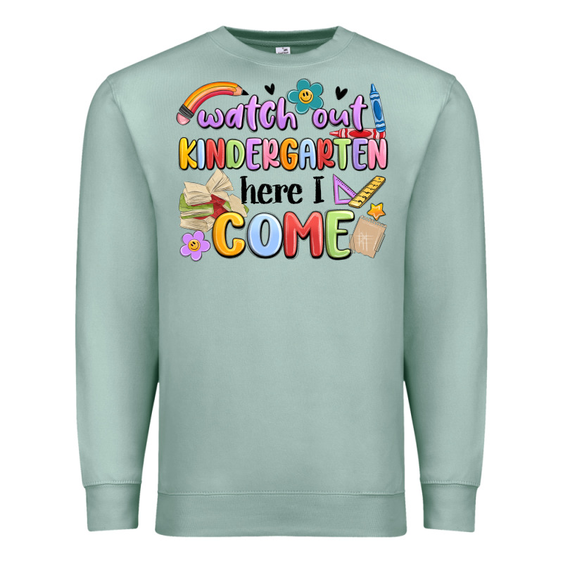 Watch Out Kindergarten Here I Come Premium Sweatshirt by MaliasSmallBusiness | Teevron