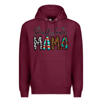 Burgundy small town mama Premium Hoodie - CowhideDigitalArt