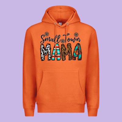 Small Town Mama Premium Hoodie Designed By Cowhidedigitalart