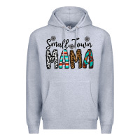 Heather Grey small town mama Premium Hoodie - CowhideDigitalArt