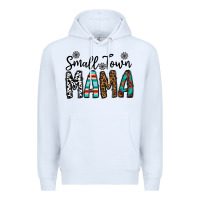White small town mama Premium Hoodie - CowhideDigitalArt