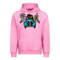 Fuchsia Pink texas truck Urban Hoodie - CowhideDigitalArt