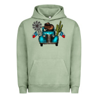 Pigment Oil Green texas truck Urban Hoodie - CowhideDigitalArt