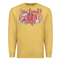 Antique Gold one loved nurse valentine's day Premium Sweatshirt - MaliasSmallBusiness