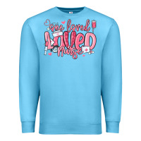 Ocean Blue one loved nurse valentine's day Premium Sweatshirt - MaliasSmallBusiness