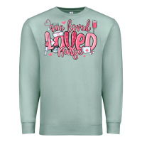 Seafoam one loved nurse valentine's day Premium Sweatshirt - MaliasSmallBusiness