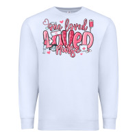 White one loved nurse valentine's day Premium Sweatshirt - MaliasSmallBusiness