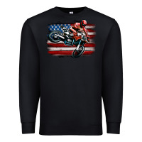 Black dirt bike american flag Premium Sweatshirt - MaliasSmallBusiness