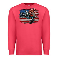 Cardinal dirt bike american flag Premium Sweatshirt - MaliasSmallBusiness