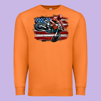 Premium Sweatshirt dirt bike american flag