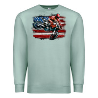 Seafoam dirt bike american flag Premium Sweatshirt - MaliasSmallBusiness