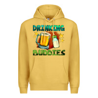 Antique Gold drinking buddies with baby bottle and beer Premium Hoodie - HRA Design Shop