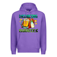 Purple drinking buddies with baby bottle and beer Premium Hoodie - HRA Design Shop