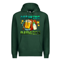 Sports Green drinking buddies with baby bottle and beer Premium Hoodie - HRA Design Shop