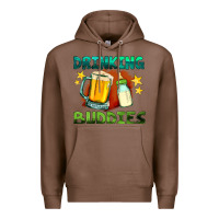 Chestnut drinking buddies with baby bottle and beer Premium Hoodie - HRA Design Shop
