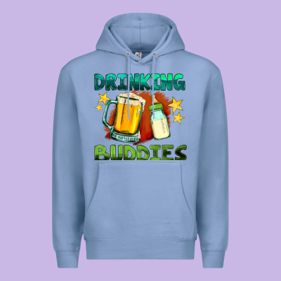 Drinking Buddies With Baby Bottle And Beer Premium Hoodie Designed By Hra Design Shop