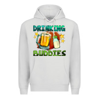 Dove Grey drinking buddies with baby bottle and beer Premium Hoodie - HRA Design Shop