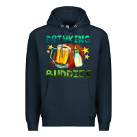 Navy drinking buddies with baby bottle and beer Premium Hoodie - HRA Design Shop