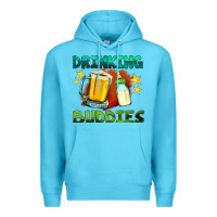 Ocean Blue drinking buddies with baby bottle and beer Premium Hoodie - HRA Design Shop