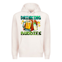 Pale Pink drinking buddies with baby bottle and beer Premium Hoodie - HRA Design Shop