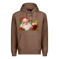 Chestnut santa and hot cocoa cup Premium Hoodie - FaDigitalArtStudio