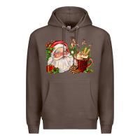 Coffee santa and hot cocoa cup Premium Hoodie - FaDigitalArtStudio