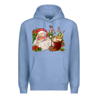 Colony Blue santa and hot cocoa cup Premium Hoodie - FaDigitalArtStudio