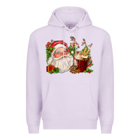 Lilac santa and hot cocoa cup Premium Hoodie - FaDigitalArtStudio