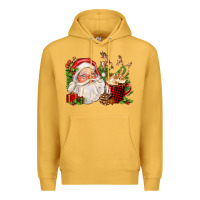 Mustard santa and hot cocoa cup Premium Hoodie - FaDigitalArtStudio