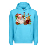 Ocean Blue santa and hot cocoa cup Premium Hoodie - FaDigitalArtStudio