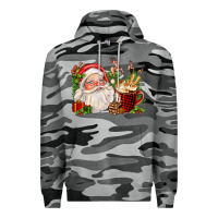 Slate Camo santa and hot cocoa cup Premium Hoodie - FaDigitalArtStudio